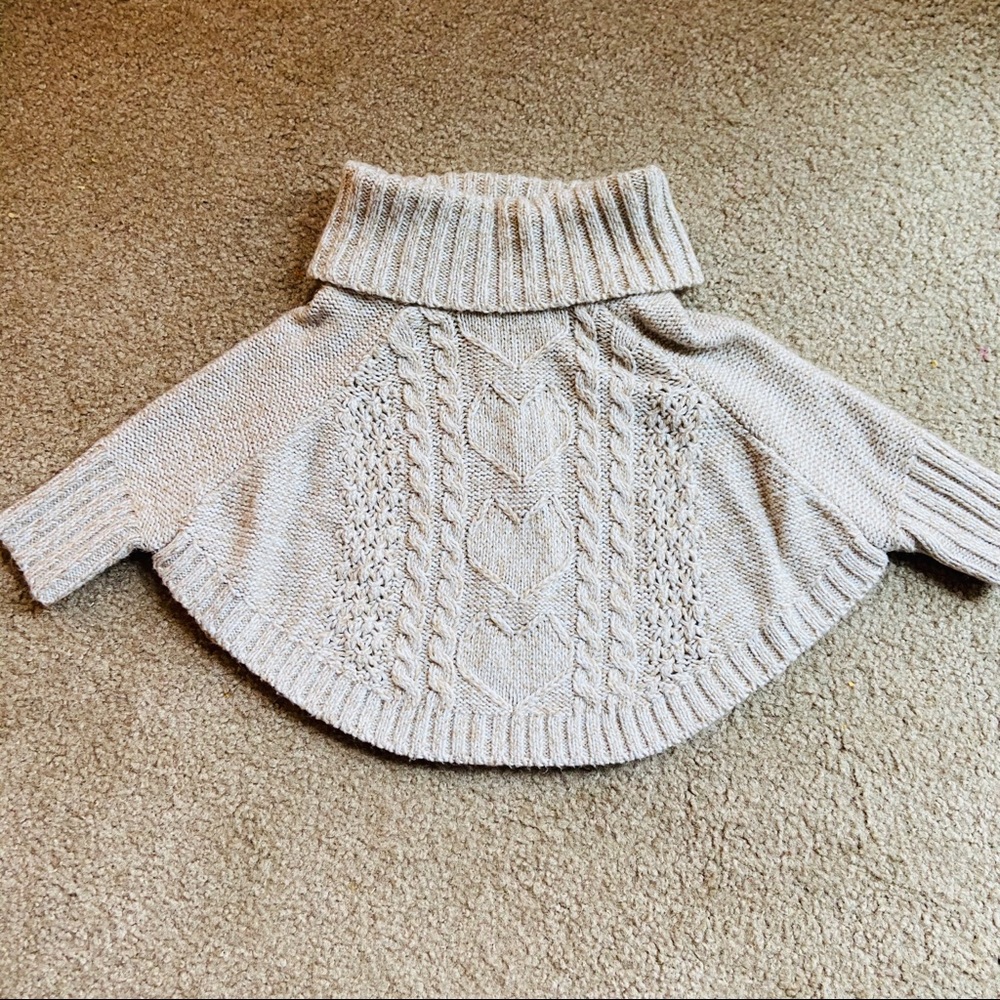 Baby girl Turtle neck poncho